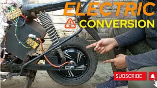 Electric Conversion ⚠️🔥E-scooty #diy #ev #escooter