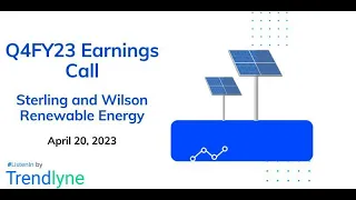 Sterling and Wilson Renewable Energy Earnings Call for Q4FY23 and Full Year