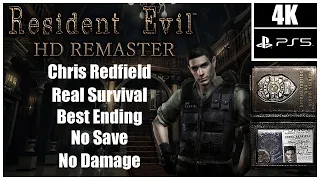 Resident Evil HD Chris Redfield Real Survival Best Ending No Save No Damage (PS5)