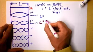 Standing wave harmonics on guitar strings (and pianos, banjos, and harps, I guess) | Doc Physics