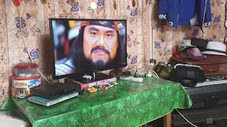 watching TV inside the Jurte, Mongolia 2018