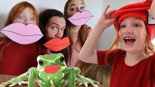 DONT KiSS A FROG!!  Valentine’s Day family challenge! Hidden Hearts! Pancake Art! with Adley & Niko