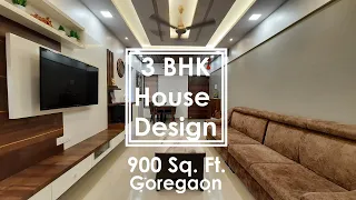"3 BHK House Design 900 Sq. Ft., Goregaon, Mumbai" by CivilLane.com