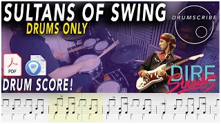 Sultans Of Swing (DRUMS ONLY) - Dire Straits | DRUM SCORE Sheet Music Play-Along | DRUMSCRIBE