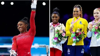 Simone Biles hits the floor with her jump and loses gold to Brazil's Andrade