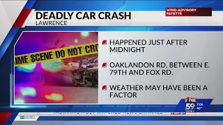 1 dead in single-car crash in Lawrence