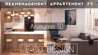 ANIMATION- Modern Kitchen+Living Room Interior 3D Animated Video Rendering #SKETCHUP #VRAY #LUMION