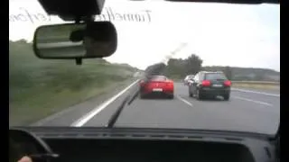 Fiat Uno Turbo vs GT2 & F360 (Autobahn)