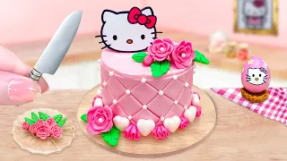 Satisfying Miniature HELLO KITTY Cake Decorating 🍰 Fancy Fondant Cake Decorating Ideas | Min Cakes