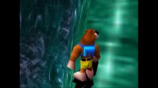 Banjo-Tooie - Hailfire Peaks Ice Pillar Cheato Page with Clockwork from below