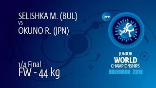 1/4 FW - 44 kg: R. OKUNO (JPN) df. M. SELISHKA (BUL), 6-4