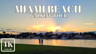 MIAMI BEACH WALK AT SUNSET 4K ULTRA HD 60FPS FLORIDA USA FEBRUARY 2022