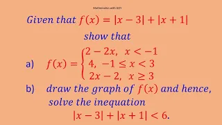 How to convert absolute value functions to piecewise functions