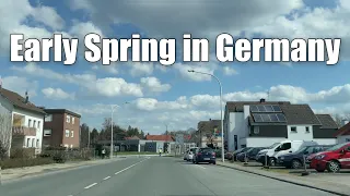 Spring in Germany (early) || German Spring Season || Driving in Spring in a Small Town in Germany