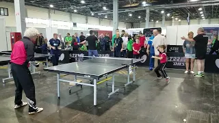 Kids Play with Hungarian Table Tennis Legends Gergely, Klampar and Jonyer in Budapest WTTC