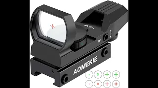 AOMEKIE Red Dot Visier Airsoft mit 20mm/22mm Schiene Leuchtpunktvisier Rotpunktvisier mit Tactical 4