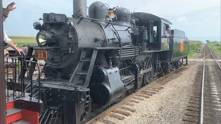 Strasburg 89 passing the train pulled by N&W 611.