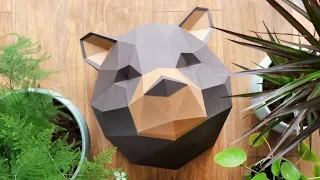 How to Make a Papercraft Grizzly Bear | 3D Paper DIY