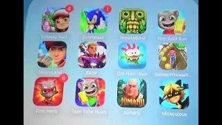 Characters, Maps in Subway Surfers, Sonic dash, Temple Run 2, Tom Gold run, BRIM, Metro Land  Etc