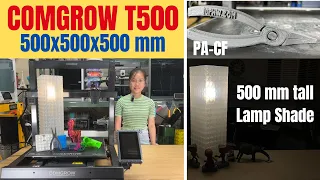 Comgrow T500, the only fast Klipper firmware 3D printer with a 500mm cube print volume, linear rails