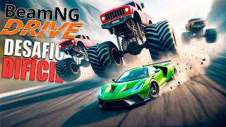 Fugindo de Monster Trucks descendo o morro a 350km/h no Beamng Drive