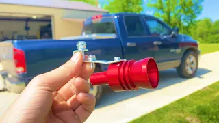 10$ AMAZON Turbo Exhaust Whistle VS Ram 1500!! (Does It Work??)