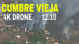 Lava burries El Paraiso & Las Machas, pushes northwest. #LaPalma #CumbreVieja 4K #Drone #Air2S 12.10