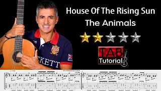 House Of The Rising Sun by The Animals | Classical Guitar Tutorial + Sheet & Tab