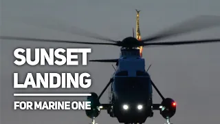 Marine One Sunset Landing at the White House on an otherwise quiet Monday