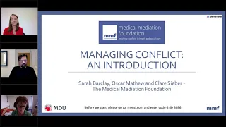 MDU webinar: Conflict resolution in healthcare with Medical Mediation Foundation