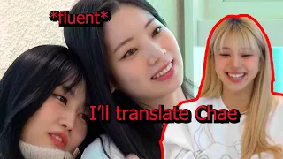 Dahyun translates for Chaeyoung's speech