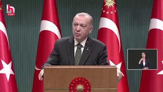 #CANLI | Cumhurbaşkanı Erdoğan, Kabine Toplantısı'nın ardından basın toplantısı düzenliyor | #HalkTV