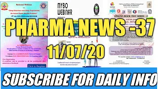 Pharma news - 37| NIPER JEE MOCK TEST | INTERNSHIP IN CLINICAL RESEARCH | MYBO WEBINAR| etc