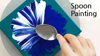(477) A new background for painting a flower with a spoon | Acrylic for beginners | Designer Gemma77