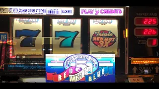 CLASSIC OLD SCHOOL CASINO SLOTS: FIVE TIMES PAY RED WHITE & BLUE + TRIPLE RED HOT 777 SLOT PLAY! WIN