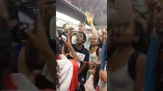 France wins the World Cup! Celebrations on the metro!!