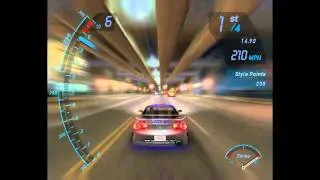 NFS Underground - Drag race - 14th & Vine - Mazda RX-7 - 22.01 secs - Maximum traffic