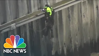 Watch: Man rescued from raging Los Angeles River