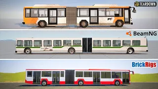 Teardown ARTICULATED BUS vs BeamNG ARTICULATED BUS vs Brick Rigs ARTICULATED BUS