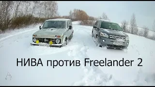 НИВА 2131 против Land Rover. Штурм Блокировки против муфт Niva и Freelander 2 по снегу #41