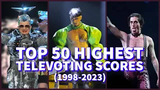 TOP 50 Highest Televoting Scores in Eurovision (1998-2023)