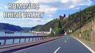 Driving in The Romantic Rhine Valley | The Most Scenic Part of The Rhine | 4K Virtual Drive Tour