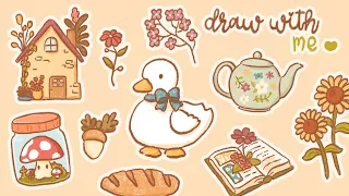 Draw stickers with me | Procreate drawing | ASMR and relaxing music