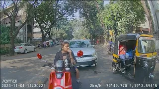 Angry driver overtaking and breaking signal