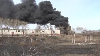 Происшествие: Пожар в районе Ж/Д переезда в Шадринске (2020-04-01)