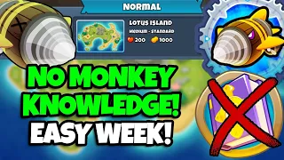 Dreadbloon Normal Tutorial || No Hero Achievement + No Monkey Knowledge || Lotus Island (BTD6)