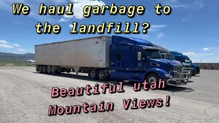 Hauling a garbage load to the landfill, using the tipper to unload trailer. Truck stop etiquette.