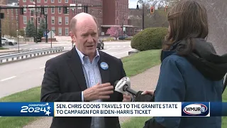 Sen. Chris Coons campaigns for President Biden in New Hampshire