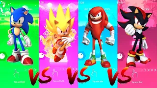 Sonic vs Super Sonic vs Knuckles vs Shadow | Tiles Hop Edm Rush