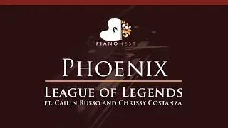 Phoenix - League of Legends - Cailin Russo, Chrissy Costanza - HIGHER Key Piano Karaoke Instrumental